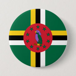 vlag van Dominica Ronde Button 7,6 Cm