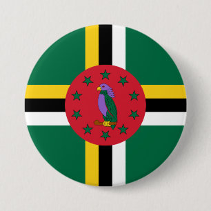 vlag van Dominica Ronde Button 7,6 Cm