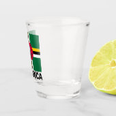 vlag van Dominica Shot Glas (Rechts)