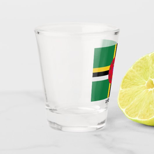 vlag van Dominica Shot Glas (Links)