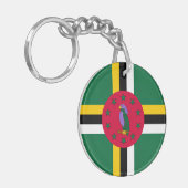 Vlag van Dominica Sleutelhanger (Voorkant Links)