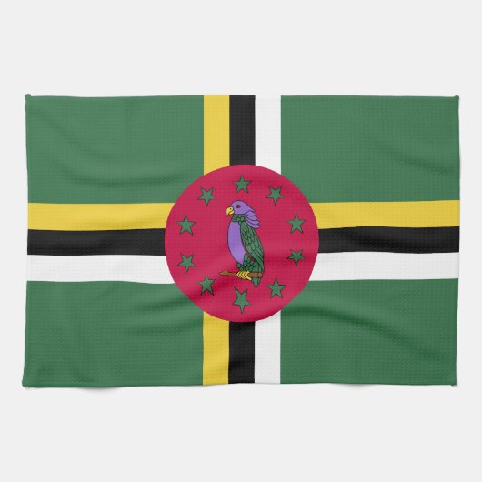 vlag van Dominica Theedoek (Horizontaal)