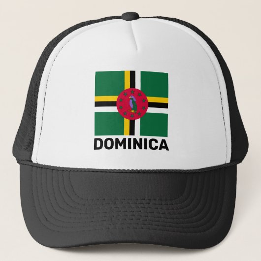 Vlag van Dominica trots Trucker Pet (Voorkant)