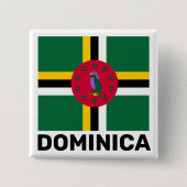 vlag van Dominica Vierkante Button 5,1 Cm (Voorkant)