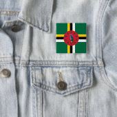vlag van Dominica Vierkante Button 5,1 Cm (In situ)