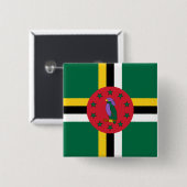 vlag van Dominica Vierkante Button 5,1 Cm (Voorkant /achterkant)