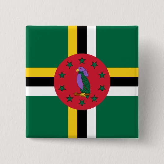vlag van Dominica Vierkante Button 5,1 Cm (Voorkant)