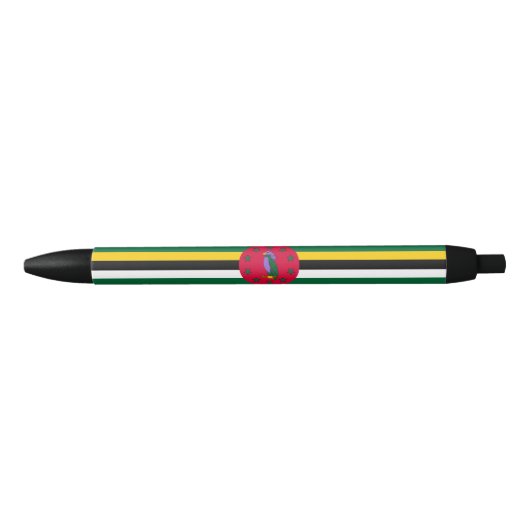Vlag van Dominica Zwarte Inkt Pen (Voorkant)