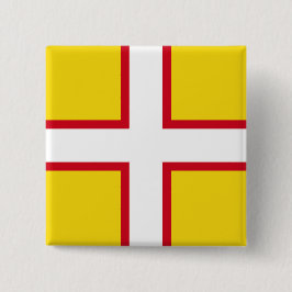 Vlag van Dorset (provincie VK) Vierkante Button 5,1 Cm