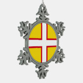 Vlag van Dorset Tin Sneeuwvlok Ornament (Links)