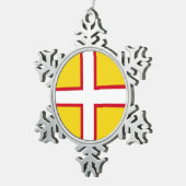 Vlag van Dorset Tin Sneeuwvlok Ornament (Rechts)