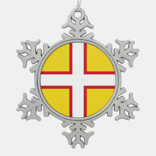 Vlag van Dorset Tin Sneeuwvlok Ornament