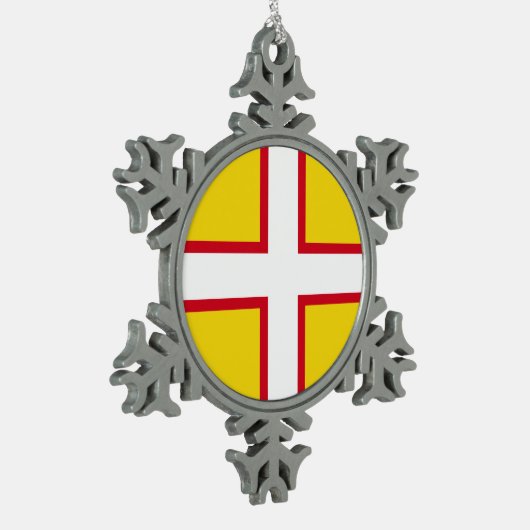 Vlag van Dorset Tin Sneeuwvlok Ornament (Links)