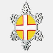 Vlag van Dorset Tin Sneeuwvlok Ornament (Rechts)