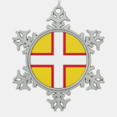 Vlag van Dorset Tin Sneeuwvlok Ornament (Voorkant)