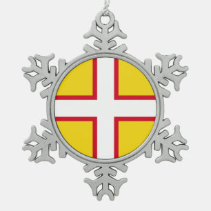 Vlag van Dorset Tin Sneeuwvlok Ornament