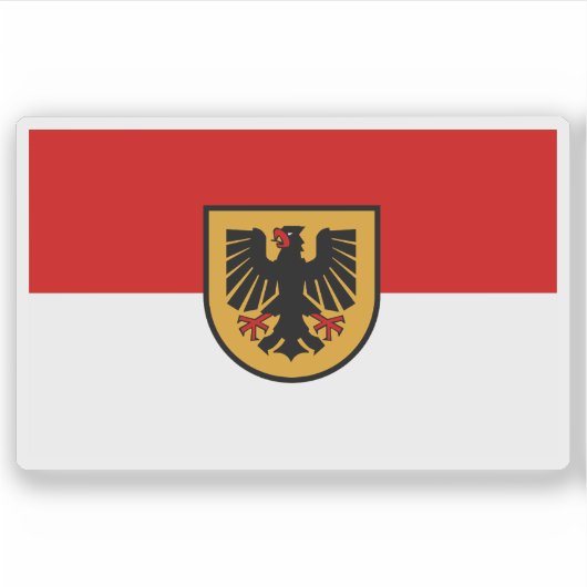Vlag van Dortmund, Duitsland Sticker (Voorkant)