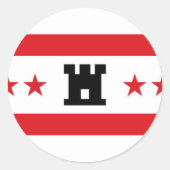 Vlag van Drenthe Ronde Sticker (Voorkant)