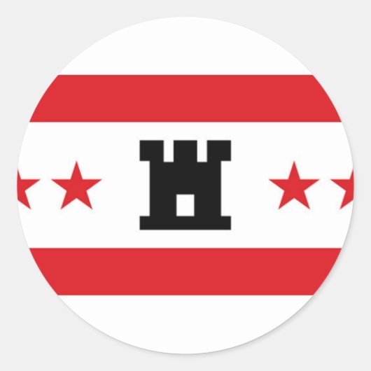 Vlag van Drenthe Ronde Sticker (Voorkant)