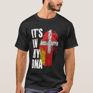 Vlag van Duitse en Deense DNA-erfenis T-shirt