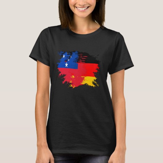 Vlag van Duitse en Samoa gemengde afkomst T-shirt (Voorkant)