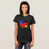 Vlag van Duitse en Samoa gemengde afkomst T-shirt (Voorkant volledig)