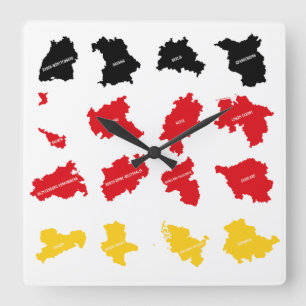 Vlag van Duitse Staten Vierkante Klok