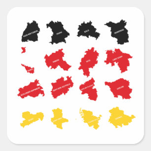 Vlag van Duitse Staten Vierkante Sticker
