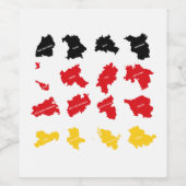 Vlag van Duitse Staten Wijn Etiket (Enkel label)