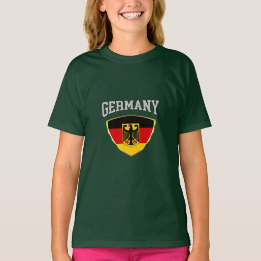 Vlag van Duitsland en embleem T-shirt (Voorkant)