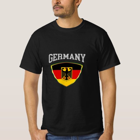 Vlag van Duitsland en embleem T-shirt (Voorkant)