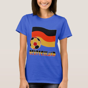 Vlag van Duitsland en voetbal met grijze rand T-shirt