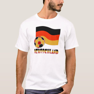 Vlag van Duitsland en voetbal met grijze rand T-shirt