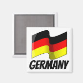 Vlag van Duitsland, gelabeld  Magneet (Voorkant / Achterkant)