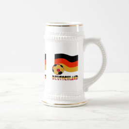 Vlag van Duitsland met voetbal grijs rand Bierpul