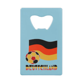 Vlag van Duitsland met voetbal grijs rand Creditkaart Flessenopener