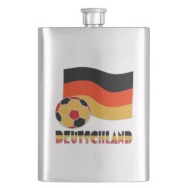 Vlag van Duitsland met voetbal grijs rand Flacon