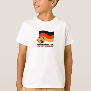 Vlag van Duitsland met voetbal grijs rand T-shirt