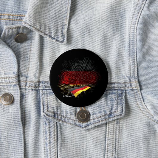 Vlag van Duitsland Ronde Button 7,6 Cm (In situ)