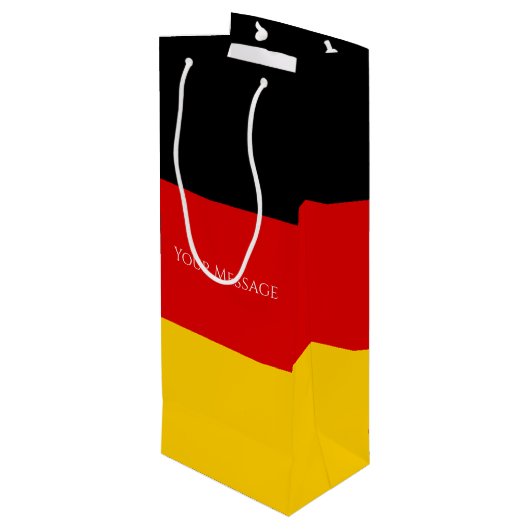 Vlag van Duitsland Schwarz Rot Gold gepersonalisee Wijn Cadeautas (Achterkant Gekanteld)