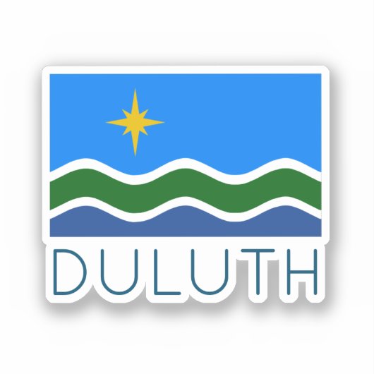 Vlag van Duluth, MN Sticker (Voorkant)