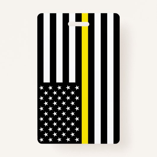 Vlag van dun gele lijnverzenders badge (Voorkant)