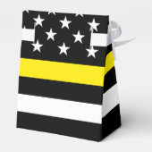 Vlag van dun gele lijnverzenders bedankdoosjes (Achterkant)