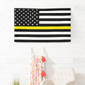 Vlag van dun gele lijnverzenders spandoek (Insitu)