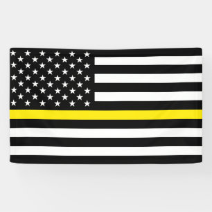 Vlag van dun gele lijnverzenders spandoek