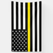 Vlag van dun gele lijnverzenders spandoek (Verticaal)