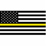 Vlag van dun gele lijnverzenders staand fotobeeldje<br><div class="desc">De vlag van Thin Yellow Line Dispatchers is een patriottische Amerikaanse vlag met een dunne gele lijn die de verzender vertegenwoordigt. Geweldig geschenk voor verzender,  cadeau voor politie,  geschenk voor brandweerlieden en geweldige geschenk voor patriot. Bezoek onze winkel om meer thin line design en patriottische cadeauideeën te vinden.</div>