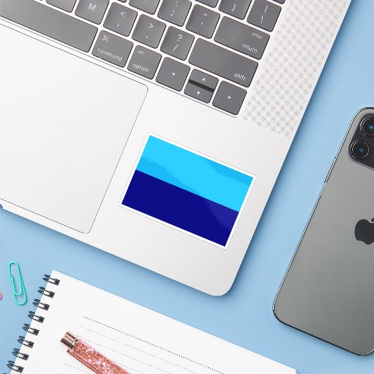 Vlag van Durán, Ecuador Sticker (Laptop met iPhone)