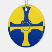 Vlag van Durham (graafschap van Engeland, VK) Keramisch Ornament (Links)