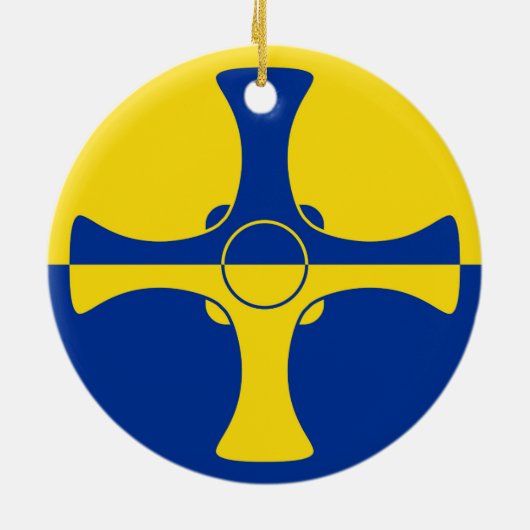 Vlag van Durham (graafschap van Engeland, VK) Keramisch Ornament (Achterkant)